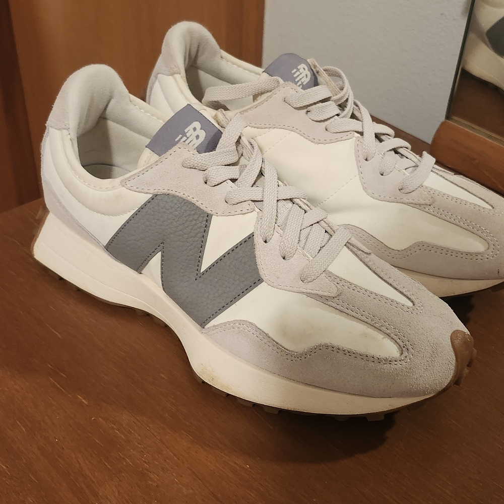 New Balance White and Gray Sneakers
